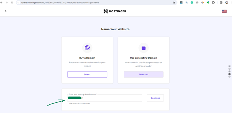 Screenshot of hostinger website